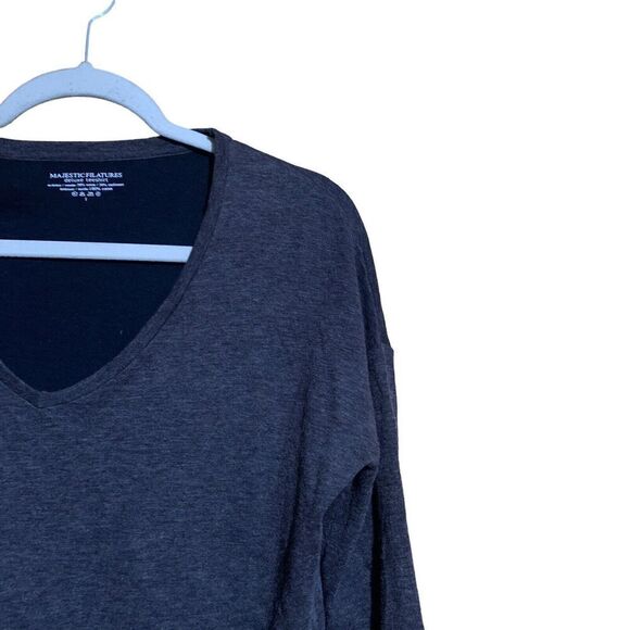 Majestic Filatures Top Womens XS Brown Cashmere Blend Deluxe Teeshirt Blouse - Picture 3 of 6